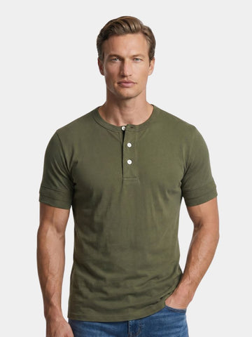 Henley T-Shirt aus reiner Baumwolle - Cross & Crown