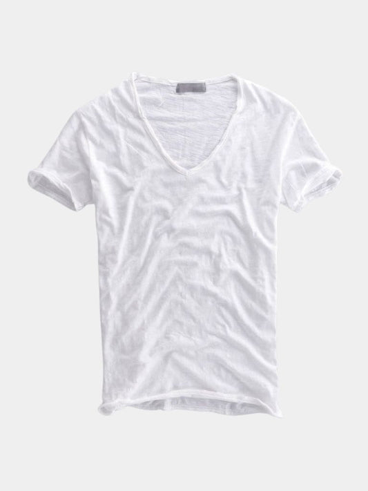 Albo Classic Linen V Neck T-Shirt – Cross & Crown